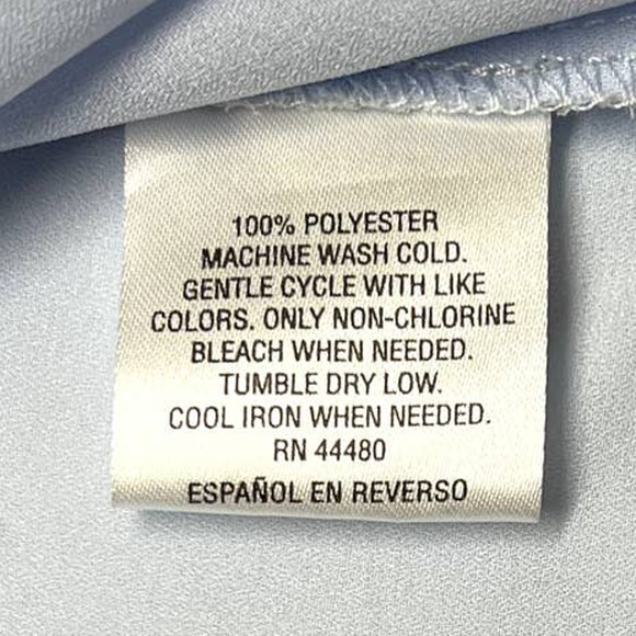 Maison Jules Blue V Neck Pleated Long Sleeve Pullover Blouse Size Medium - Picture 7 of 9